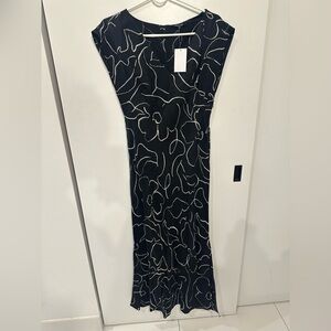 NWT Madewell Black and White Floral Maxi Dress Size 4